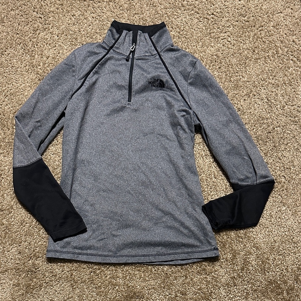 The northface Black and Gray half zip Pullover